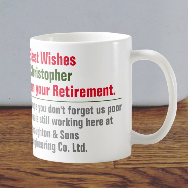 Retirement Mug with Name & Personal Message (Creator Uploaded)