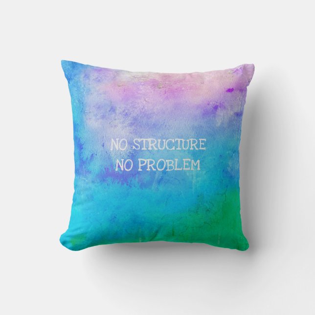 Retirement Name Date Funny No Structure No Problem Throw Pillow (Front)