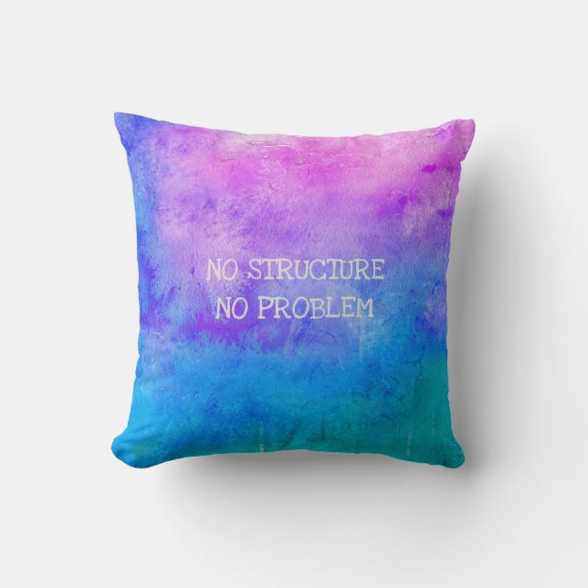Retirement Name Date Funny No Structure No Problem Throw Pillow (Front)