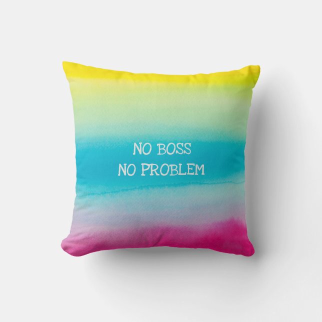 Retirement Name Funny No Problem Artistic Painted Throw Pillow (Front)