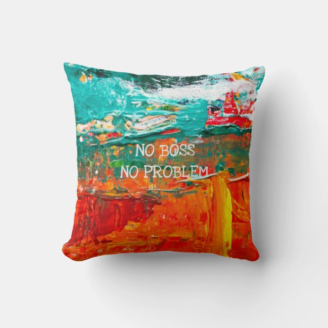 Retirement Name Funny No Problem Artistic Painted Throw Pillow (Front)