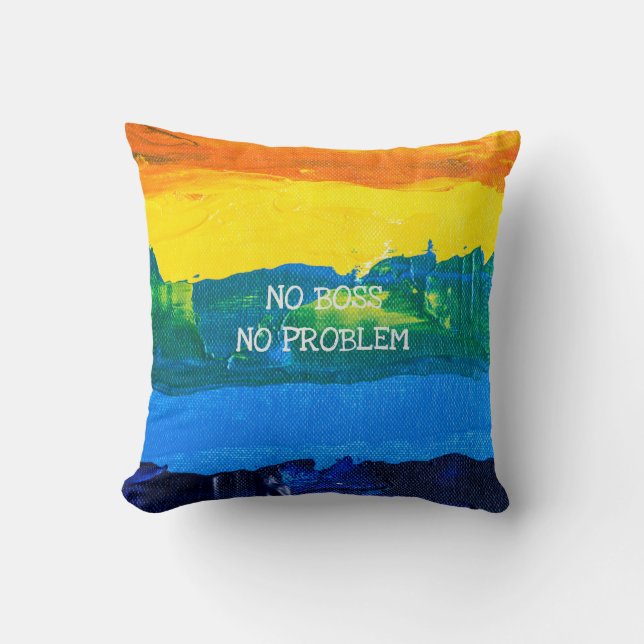 Retirement Name Funny No Problem Artistic Painted Throw Pillow (Front)