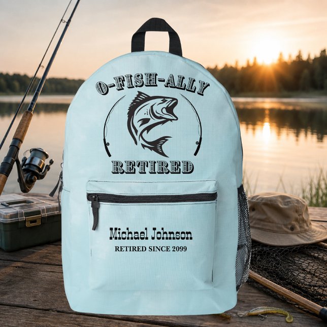 Retirement O-fish-ally retired funny fishing Printed Backpack (Creator Uploaded)