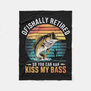 Retirement Ofishally Retired Funny Byss Fishing Fo Fleece Blanket
