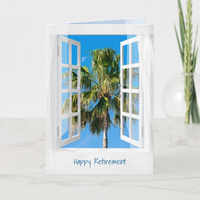 Retirement open window and palm tree card (Front)