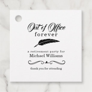 Retirement Out of Office Forever Elegant Vintage  Favour Tags