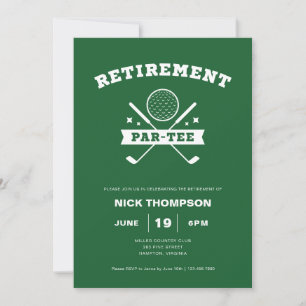 Retirement Par-Tee Golf Theme Party Invitation