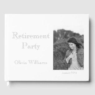 Retirement Party Add Photo Choose Colour Guest Book