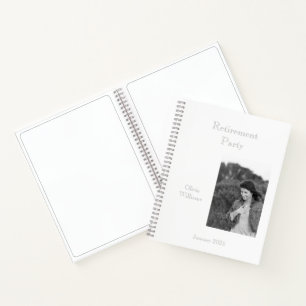 Retirement Party Add Photo Choose Colour Notebook