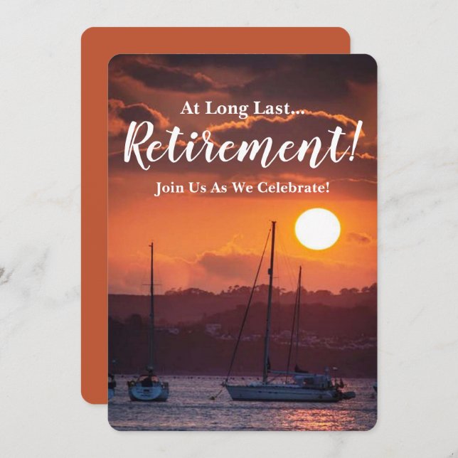 Retirement Party Announcement - Sailboat (Front/Back)