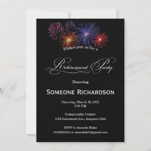 Retirement Party Announcement with Fireworks