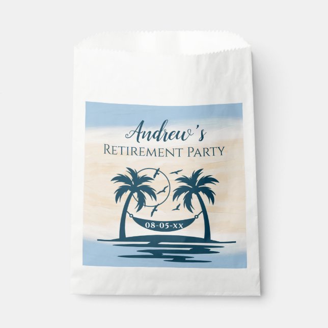 Retirement Party Beach Palm Trees  Favour Bag (Front)