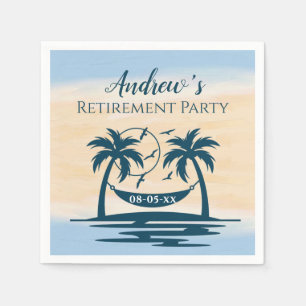 Retirement Party Beach Palm Trees  Napkin
