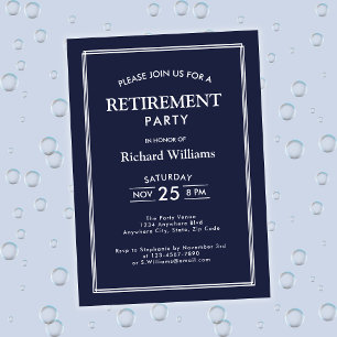 Retirement Party Classic Blue  Invitation