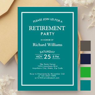 Retirement Party Classic Teal Invitation