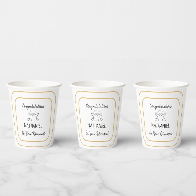 Retirement Party Congratulations Personalized Paper Cups (Multi)