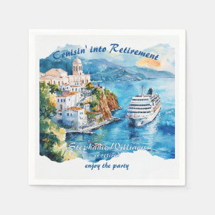 Retirement Party Cruising Destination Greece Napkin
