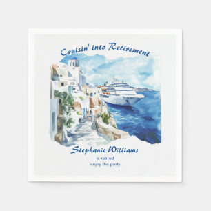 Retirement Party Cruising Destination Greece Napkin