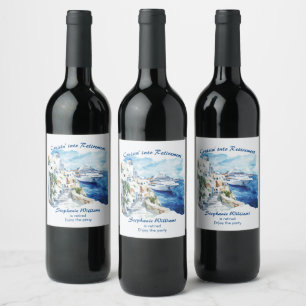 Retirement Party Cruising Destination Greece  Wine Label
