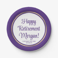 Retirement Party Elegant Purple and Gold Bordered