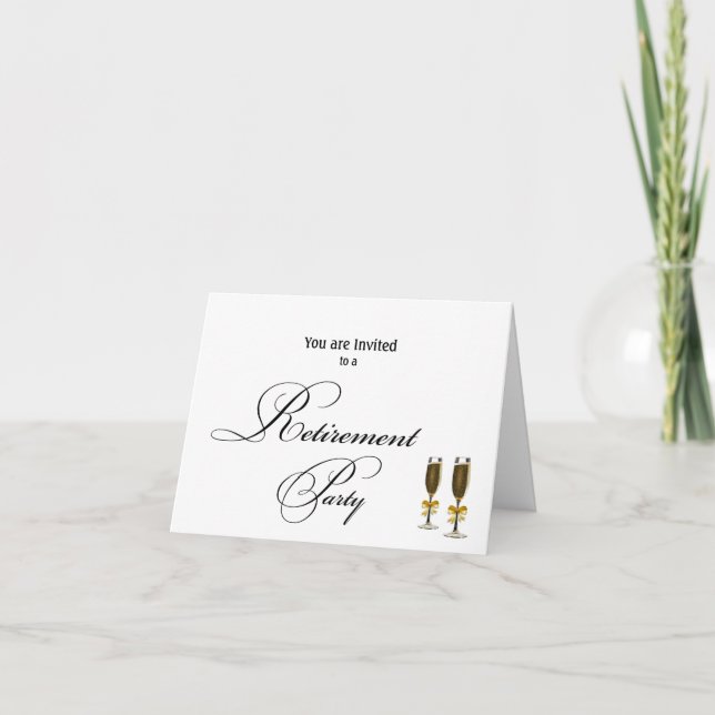 Retirement Party elegant, simple Personalized Invitation (Front)