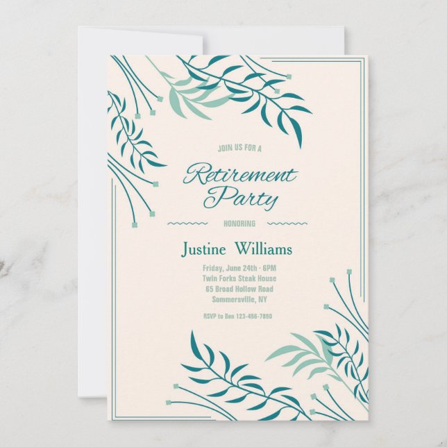 Retirement Party Ferns Invitation (Front)
