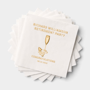 Retirement Party Foil Stamped Napkins