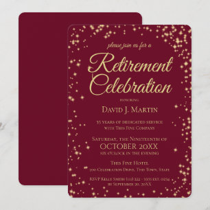 Retirement Party Formal Sparkle Corporate Invitation