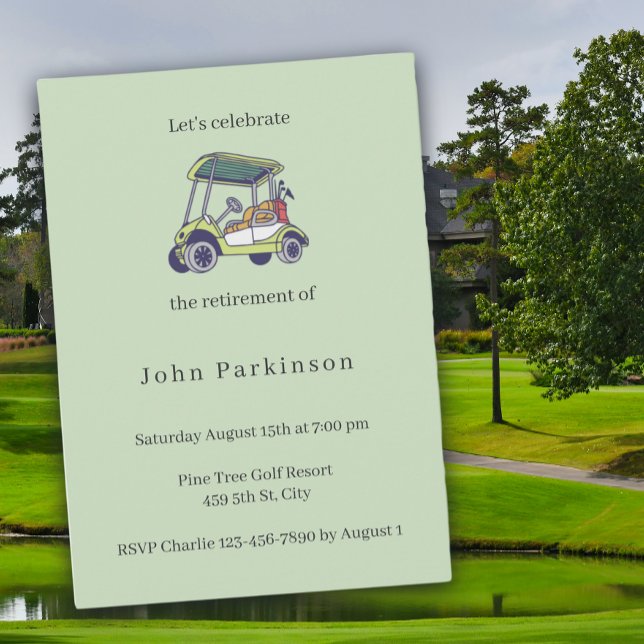 Retirement Party Golf Cart Golf Lover Invitation (Creator Uploaded)
