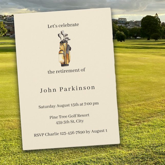 Retirement Party Golf Clubs Golf Lover Invitation (Creator Uploaded)