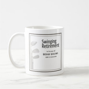 Retirement Party Golf Modern Corporate Green Black Coffee Mug