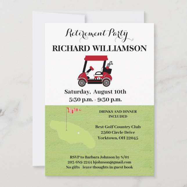Retirement Party Golf Party  Invitation (Front)