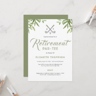Retirement Party Golf Themed Green Invitation