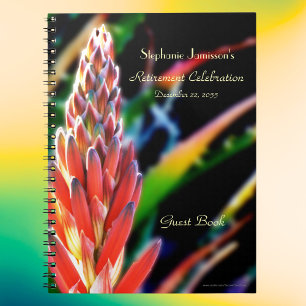 Retirement Party Guest Book Aloe Floral Name