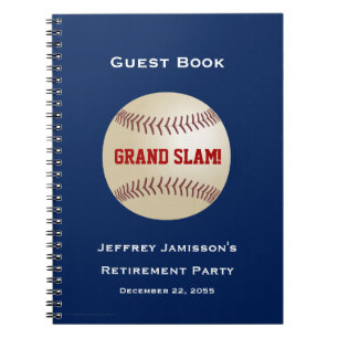 Retirement Party Guest Book, Baseball, Grand Slam Notebook