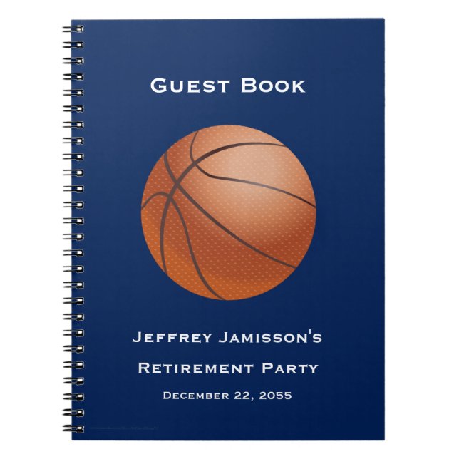 Retirement Party Guest Book, Basketball Notebook (Front)