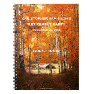 Retirement Party Guest Book, Cabin in the Aspens Notebook