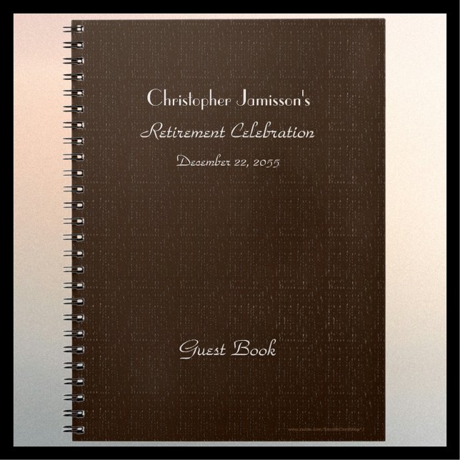 Retirement Party Guest Book, Faux Brown Burlap Notebook (Creator Uploaded)