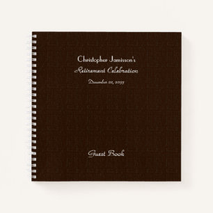 Retirement Party Guest Book, Faux Textured Burlap Notebook
