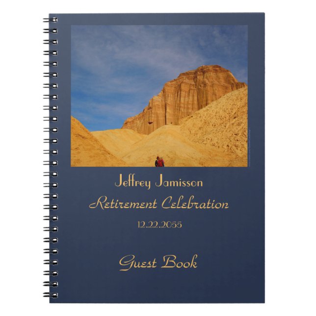 Retirement Party Guest Book, Hiking Golden Canyon Notebook (Front)