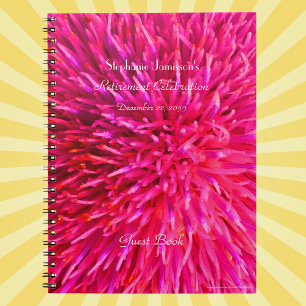Retirement Party Guest Book, Hot Pink Abstract  Notebook