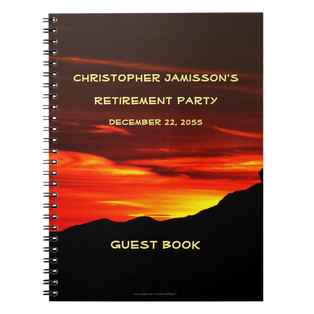 Retirement Party Guest Book, Kolob Sunset Spiral Notebook (Front)