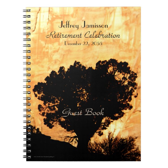 Retirement Party Guest Book, Lone Tree Notebook (Front)