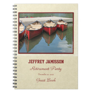 Retirement Party Guest Book, Red Canoes Notebook