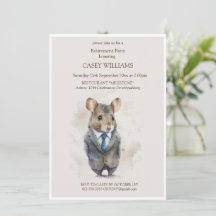 Retirement Party Invitation – A mouse with a jacke