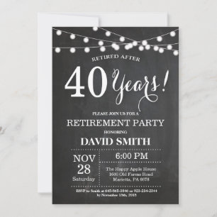 Retirement Party Invitation Card Chalkboard