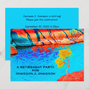 Retirement Party Invitation, Colourful Landscape Invitation
