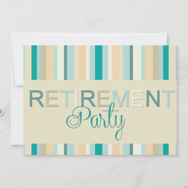 Retirement Party Invitation Stripes (Front)