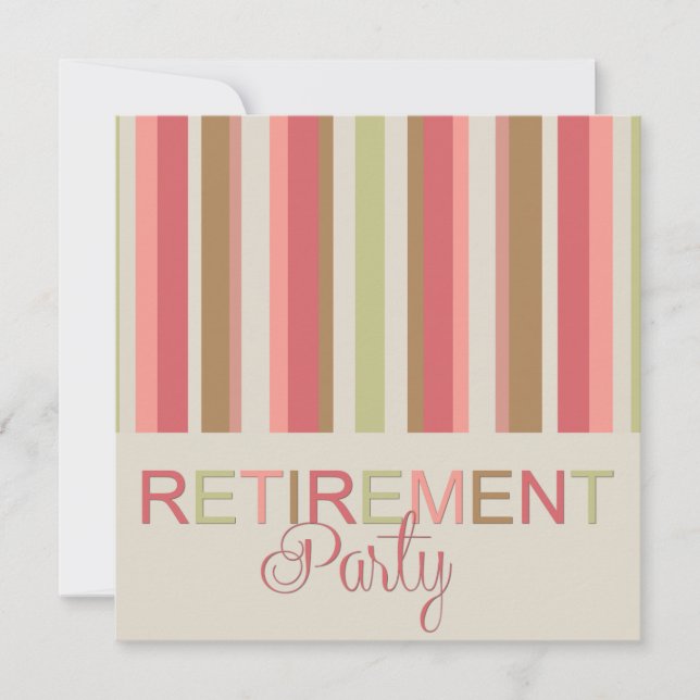 Retirement Party Invitation Stripes (Front)
