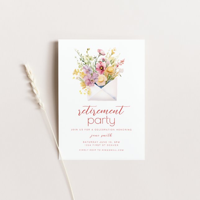 Retirement Party Invitation Template with Flowers (Creator Uploaded)